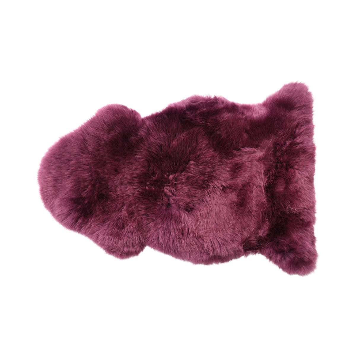Owcza Skóra Merino Barwiona | Nowa Zelandia | Długa Wełna | ok. 90x60 cm Bakłażanowy