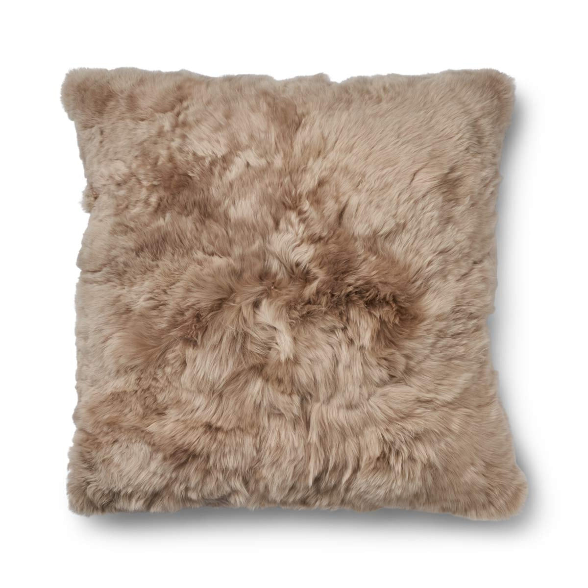 Poduszka z Alpaki | Długa Wełna Taupe / 60x60 cm