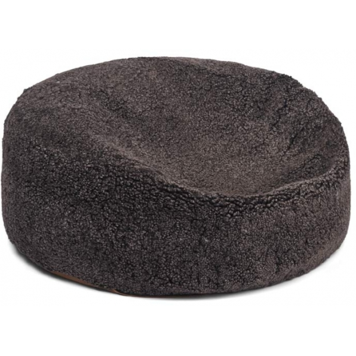 Okrągły Fotel Sako z Owczej Skóry | Krótka Wełna | Ø75 cm Cappuccino