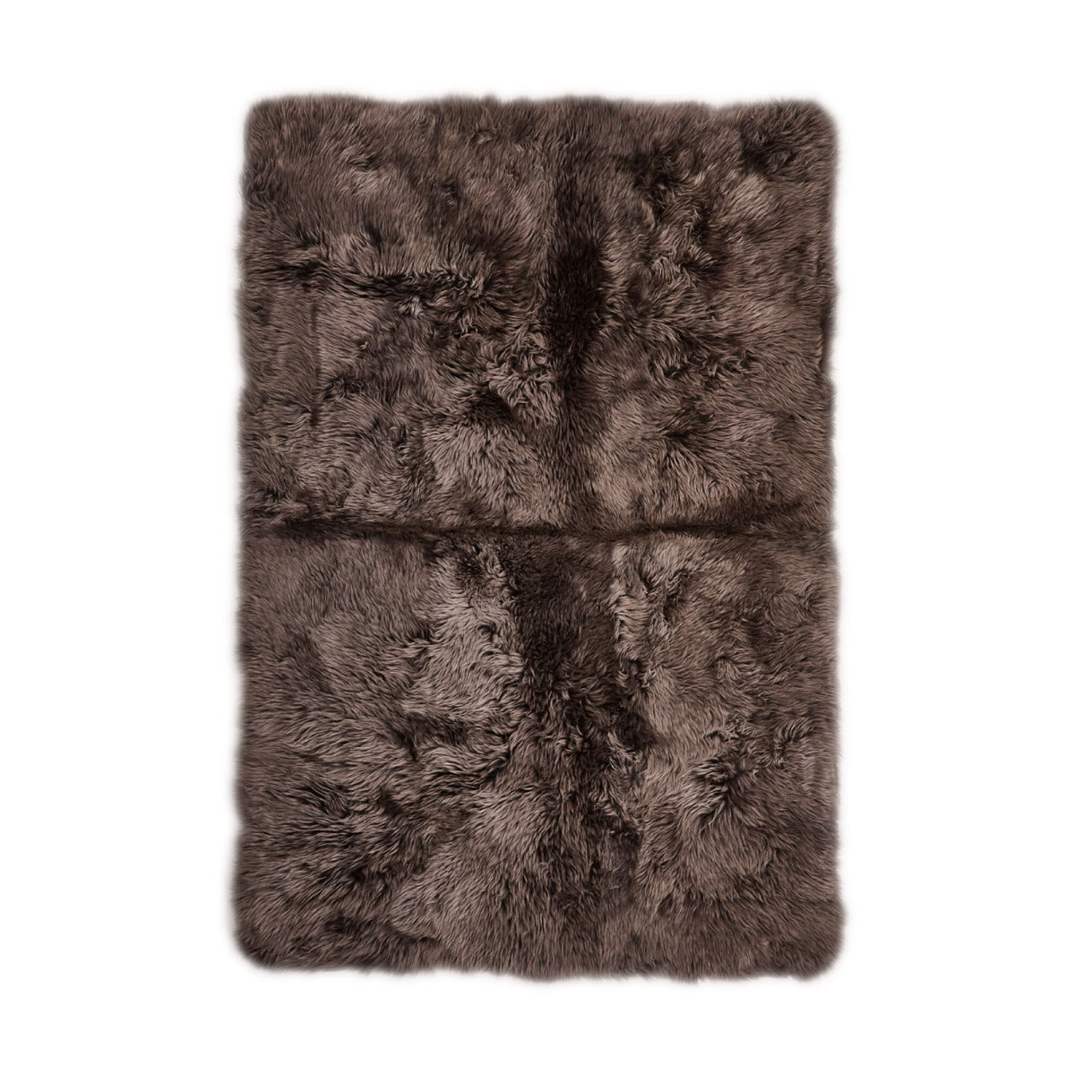 Designerski Dywan z Owczej Skóry z Długą Wełną Orzechowy / 120x180 cm