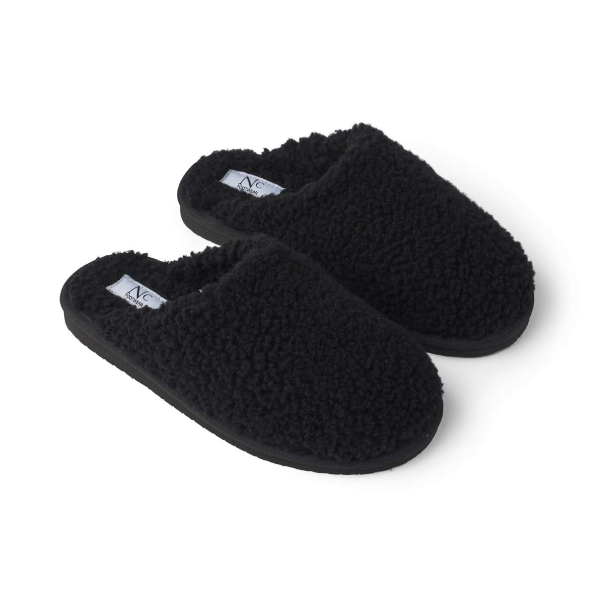 Unisex Kapcie z Kędzierzawej Owczej Skóry Czarny / 35