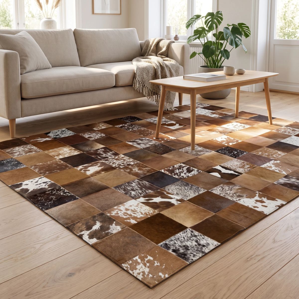 Cowhide Design Rug | Brazil | 200x200 cm