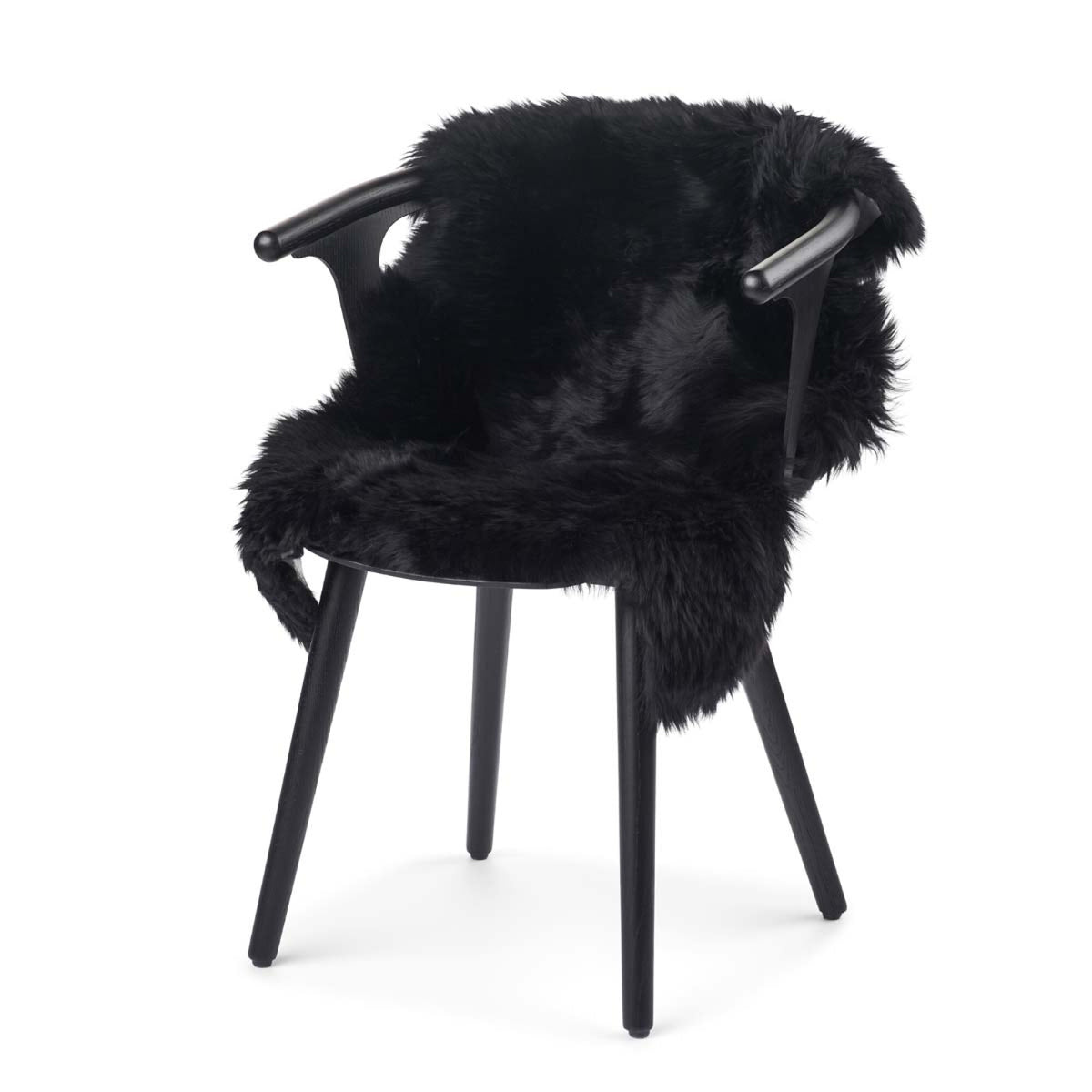 Premium | Owcza Skóra z Nowej Zelandii | Długa Wełna | 90 cm Czarny
