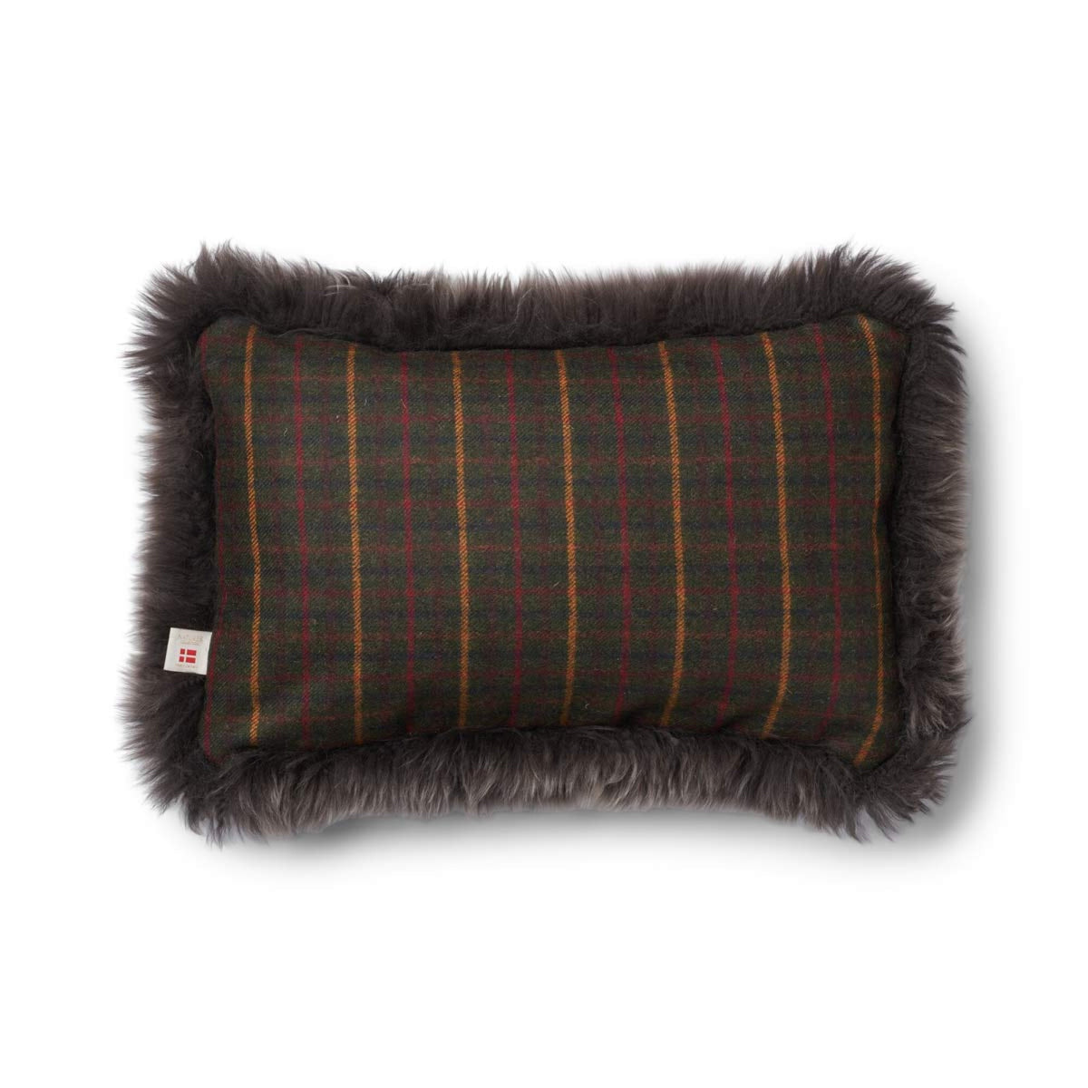 Dwustronna Poduszka | Długa Wełna | 34x52 cm Kilberry Fir-ciemnozielony/Orzechowy