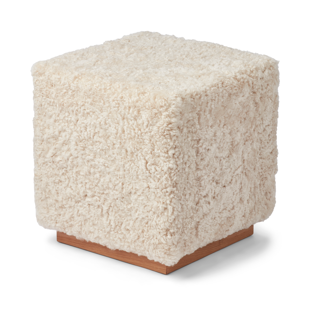 Puf Benjamin Cube Podstawa dębowa / Perłowy