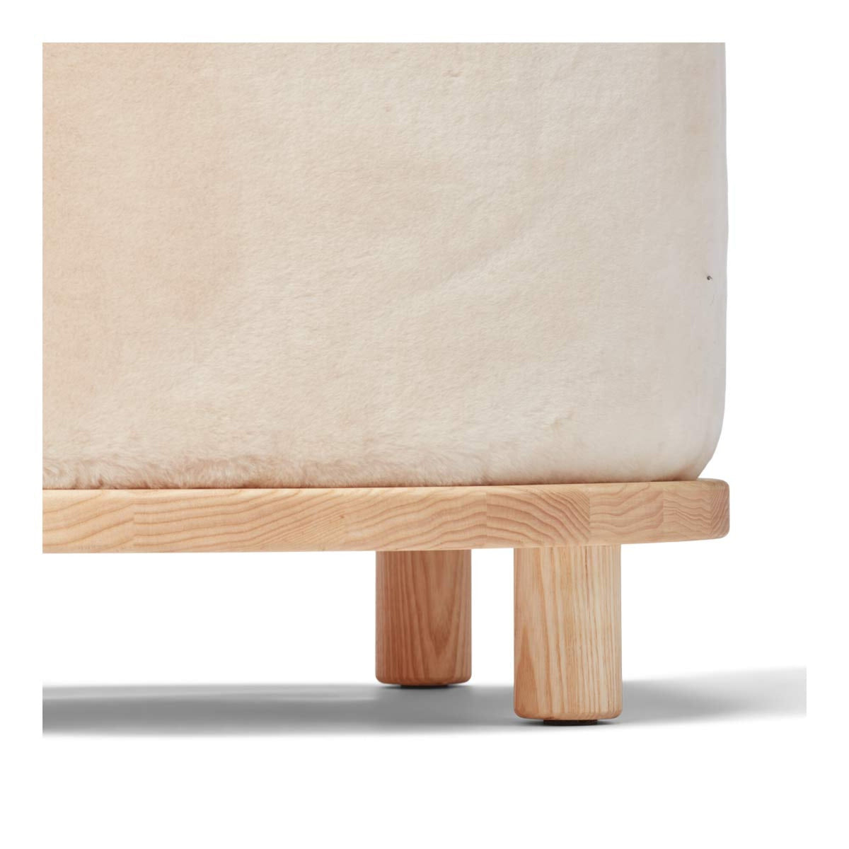 Taboret Simon | Mokasyn Naturalny / Nogi dębowe