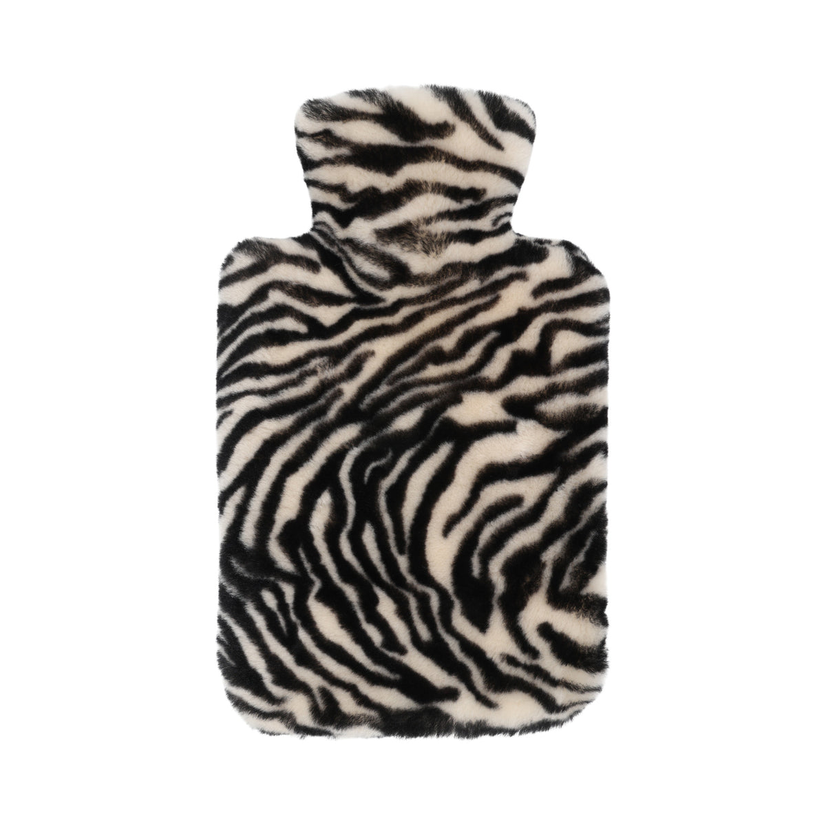 Premium Termofor Mokasyn z Owczej Skóry | 37x27 cm Nadruk zebra czarny/kremowy