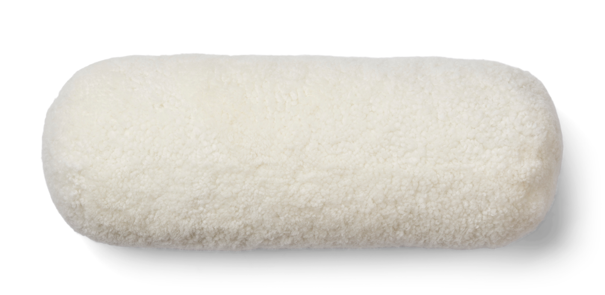 Poduszka Wałek | Krótka Wełna Owcza Skóra | D20xL52 cm Kość słoniowa
