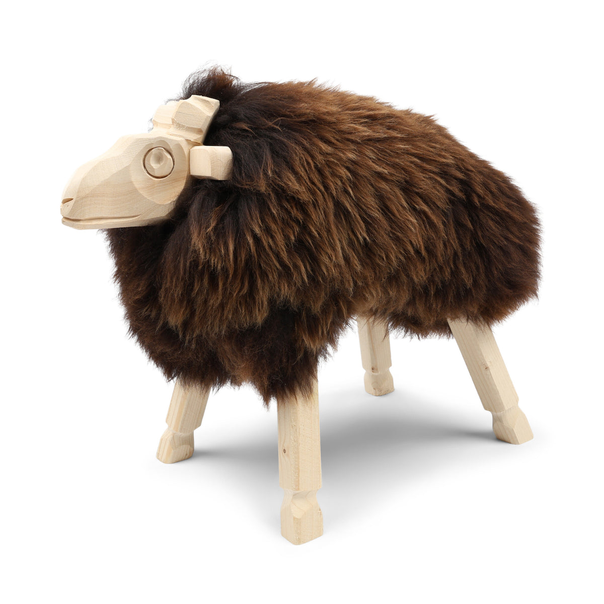 Owca Alpejska – Figurka Dekoracyjna Naturalny brąz / Small