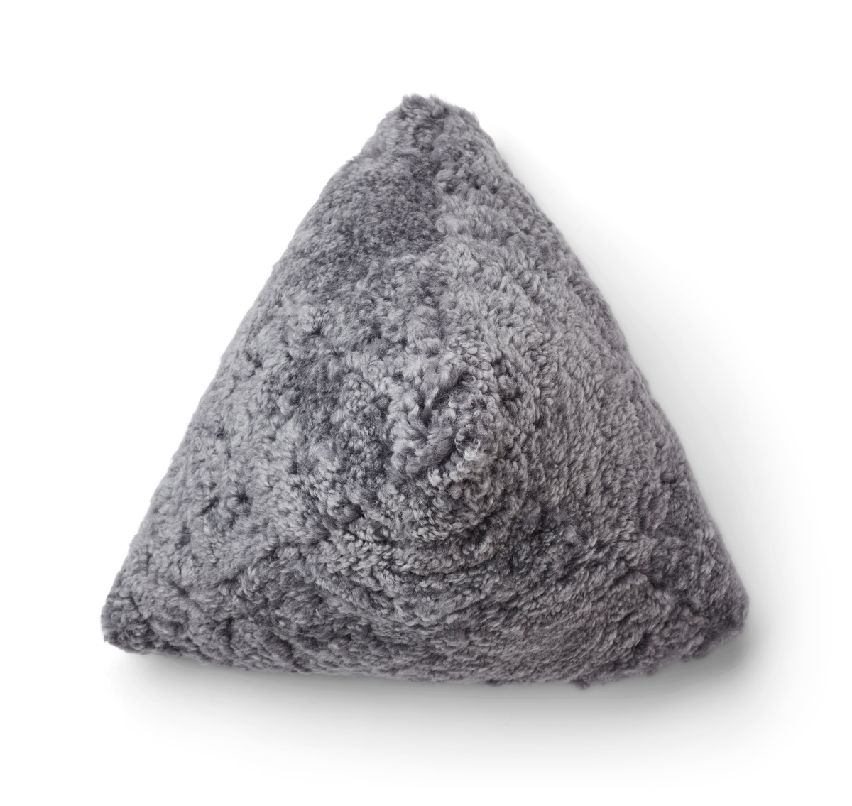 Poduszka Hematite | Krótka Wełna | 35x35x35 cm Jasnoszary