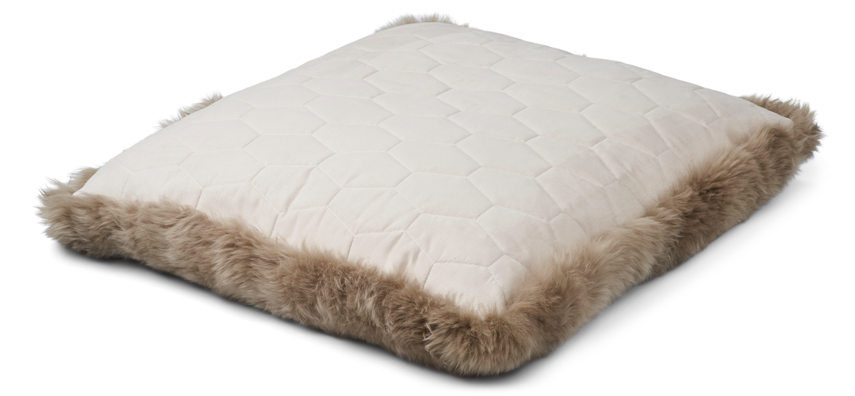 Poduszka Maxi Float | Długa Wełna | 90x90 cm Taupe