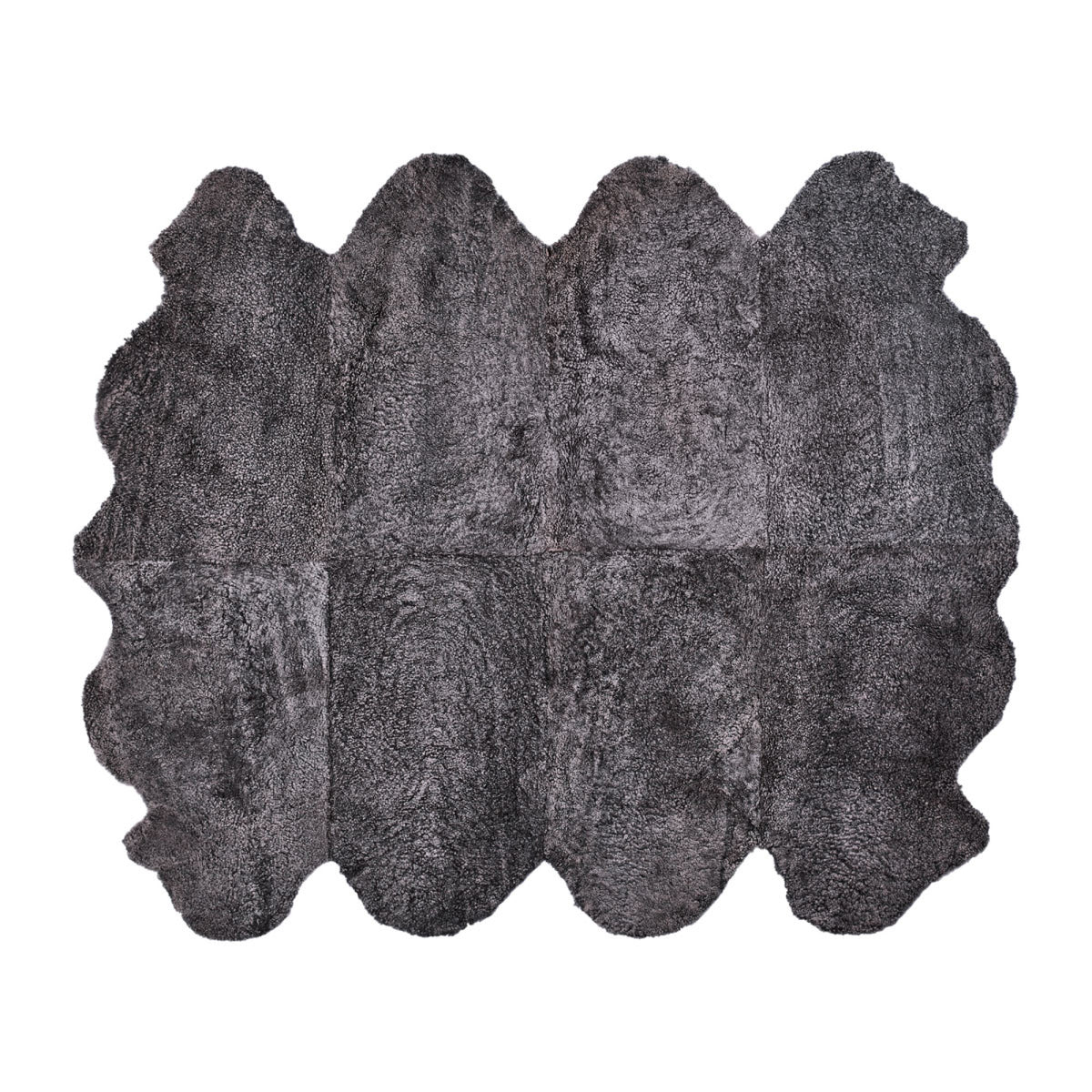 Premium | Owcza Skóra z Nowej Zelandii | Krótka Kręcona Wełna | Dywan 180x214 cm Antracytowy