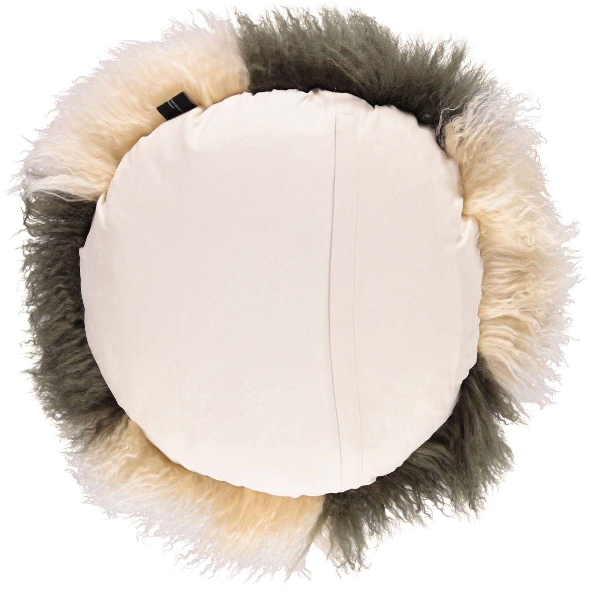 Poduszka Cake z Kręconej Owczej Skóry | Ø38 | Ø45 cm | Ø62 cm Arctic Sunrise/Zieleń hedge / D38 cm