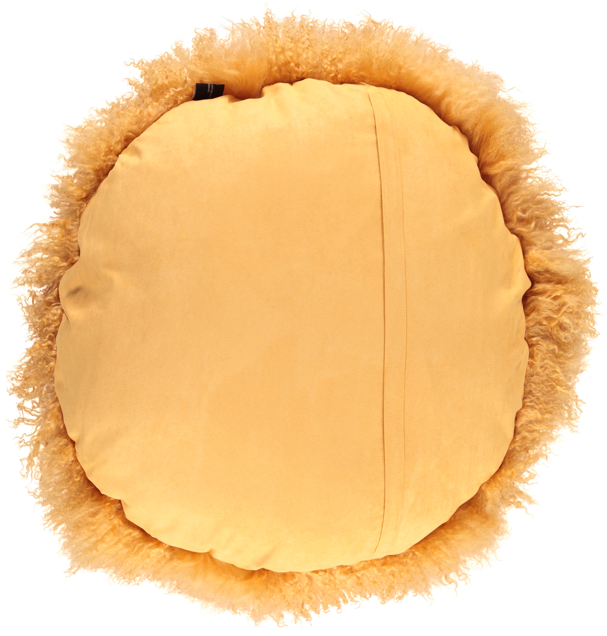 Poduszka Cake z Kręconej Owczej Skóry | Ø38 | Ø45 cm | Ø62 cm Imperialny żółty / D62 cm