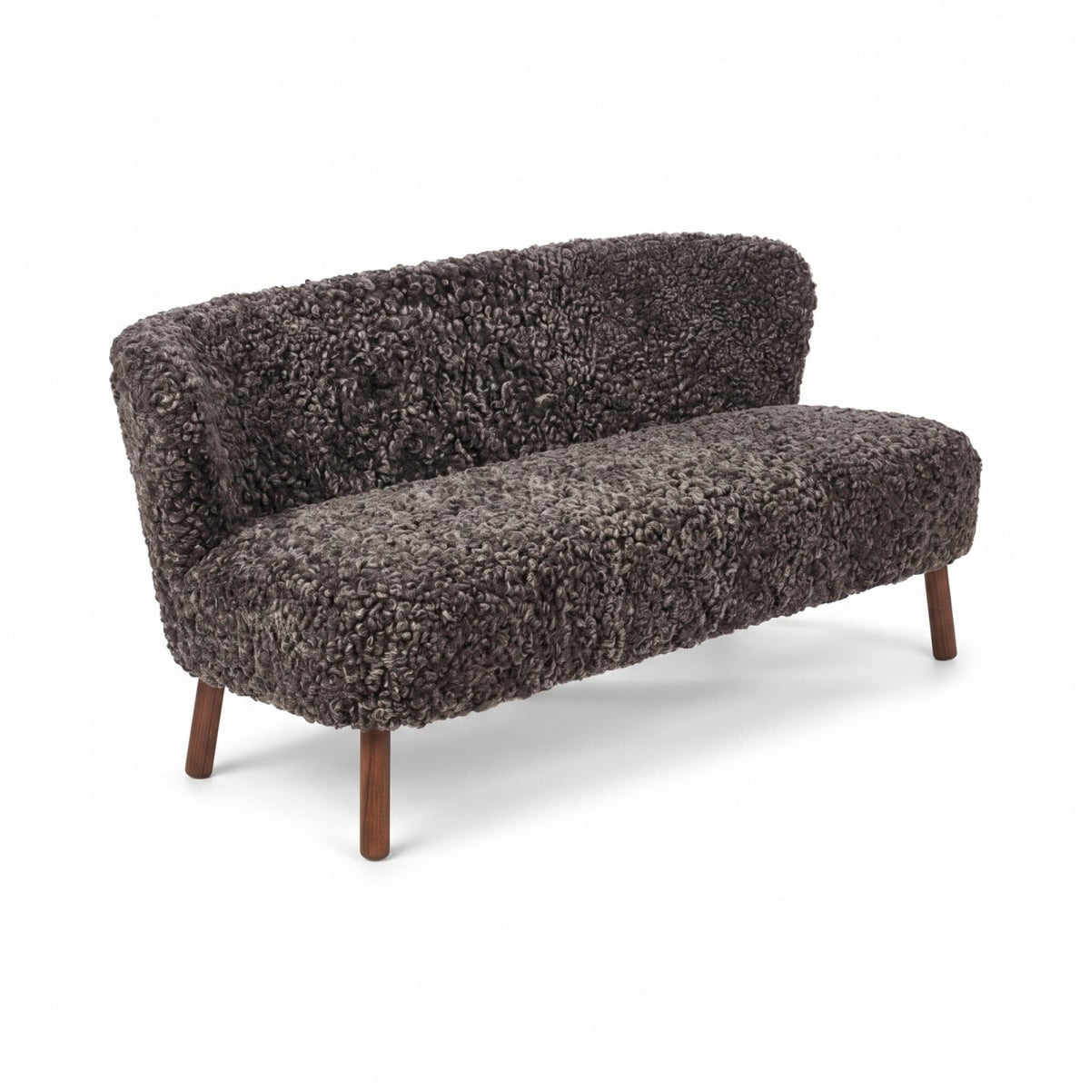 Sofa dwuosobowa Emanuel Cappuccino / Nogi orzechowe