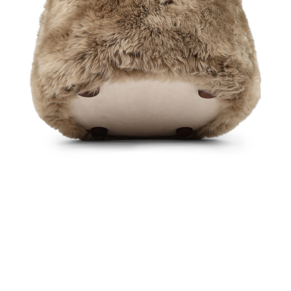 Skandi Okrągły Fotel Taupe / Nogi orzechowe