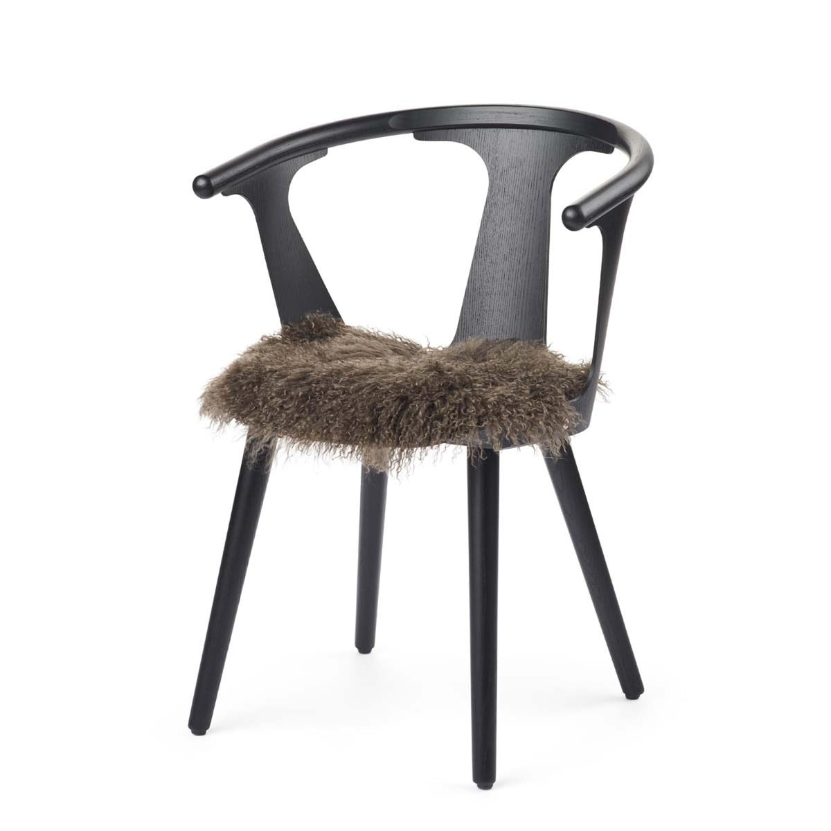 Tybetańska Owcza Skóra – Okrągły Pokrowiec na Krzesło | 38 cm Taupe
