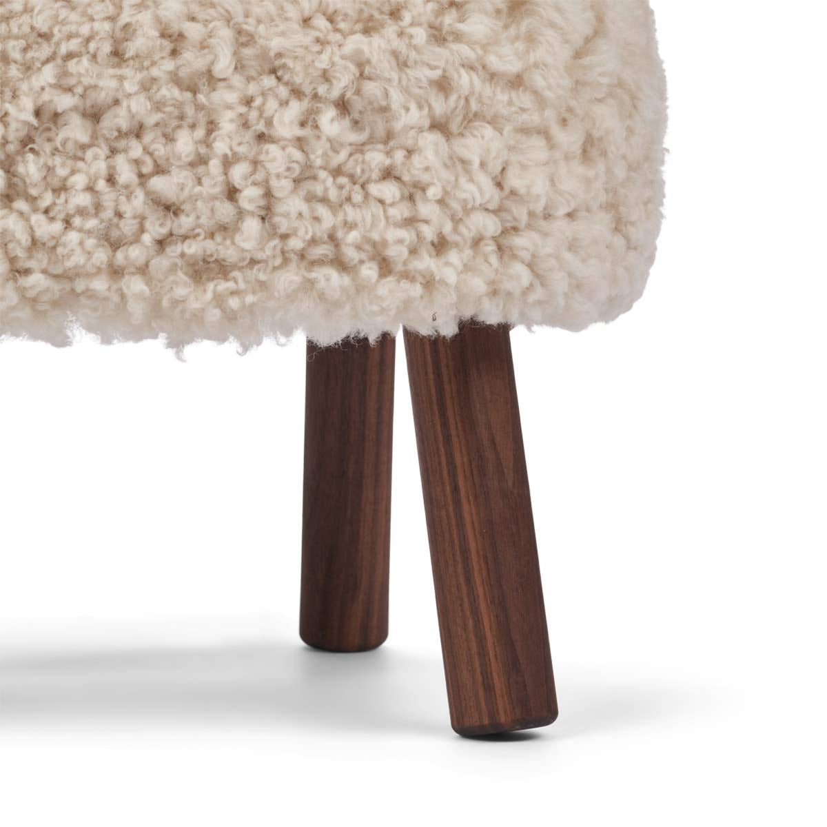 Emma Mini Lounge Chair Perłowy / Nogi orzechowe