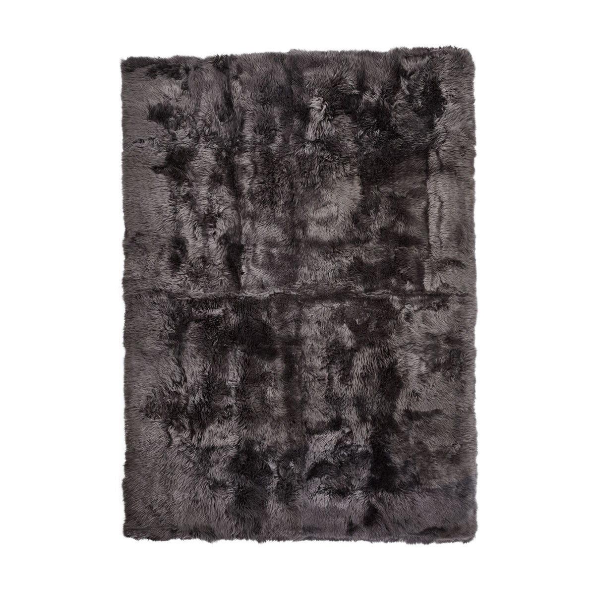 Designerski Dywan z Owczej Skóry z Długą Wełną Stalowy / 250x350 cm