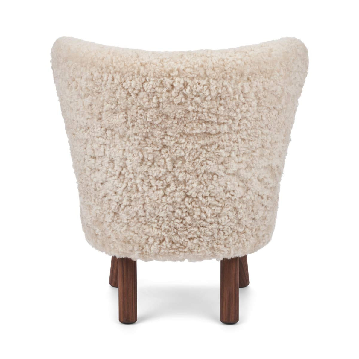 Emma Mini Lounge Chair Perłowy / Nogi orzechowe