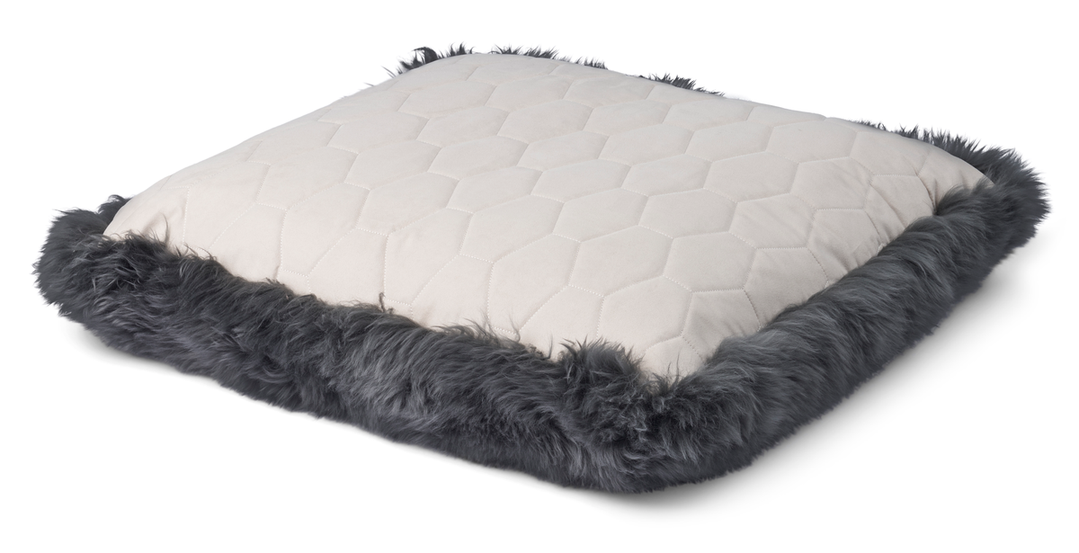 Poduszka Maxi Float | Długa Wełna | 90x90 cm Stalowy