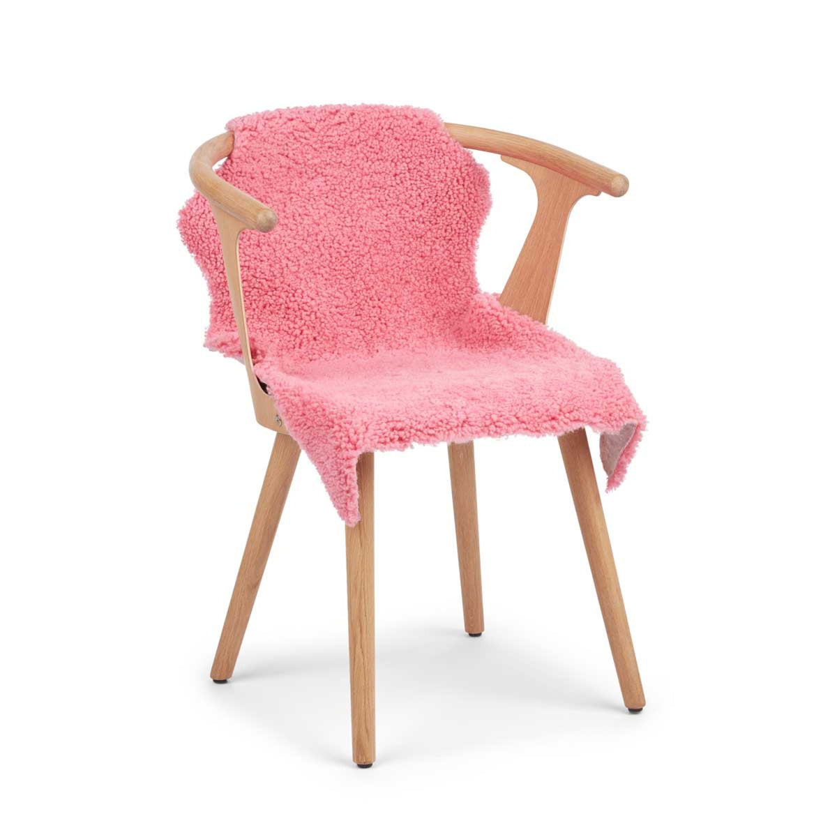 Owcza Skóra z Nowej Zelandii | Krótka Wełna | Barwiona | 90 cm Koralowy róż