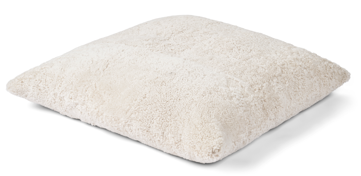 Poduszka Maxi Float | Dwustronna | Krótka wełna | 90x90 cm Perłowy