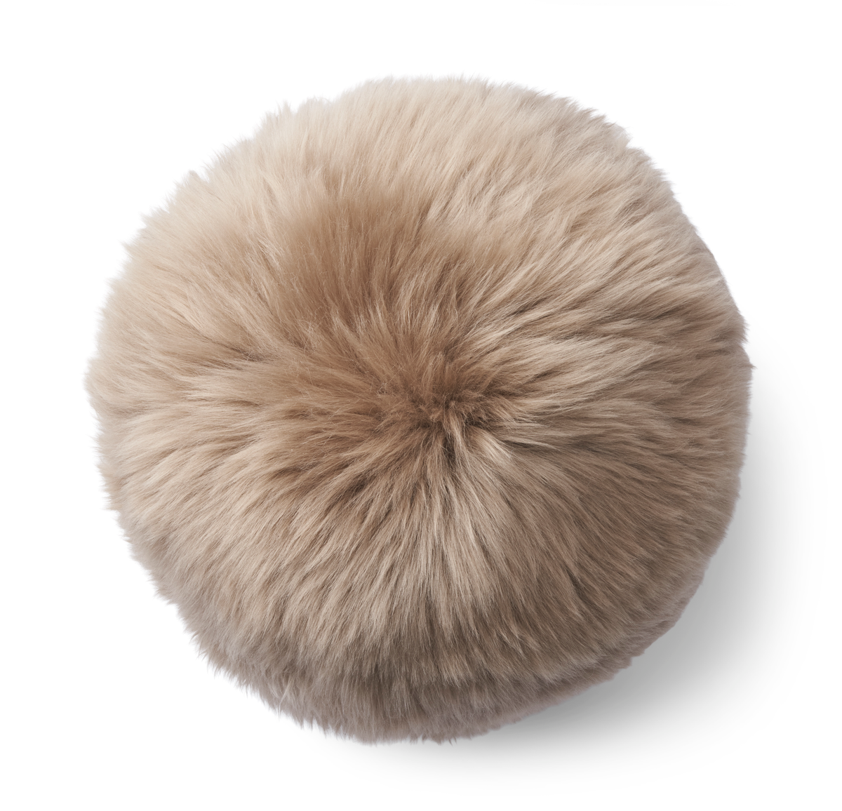 Okrągła Poduszka Angelite | Ø30 cm | Ø25 | Ø35 | Długa Wełna Taupe / D30 cm