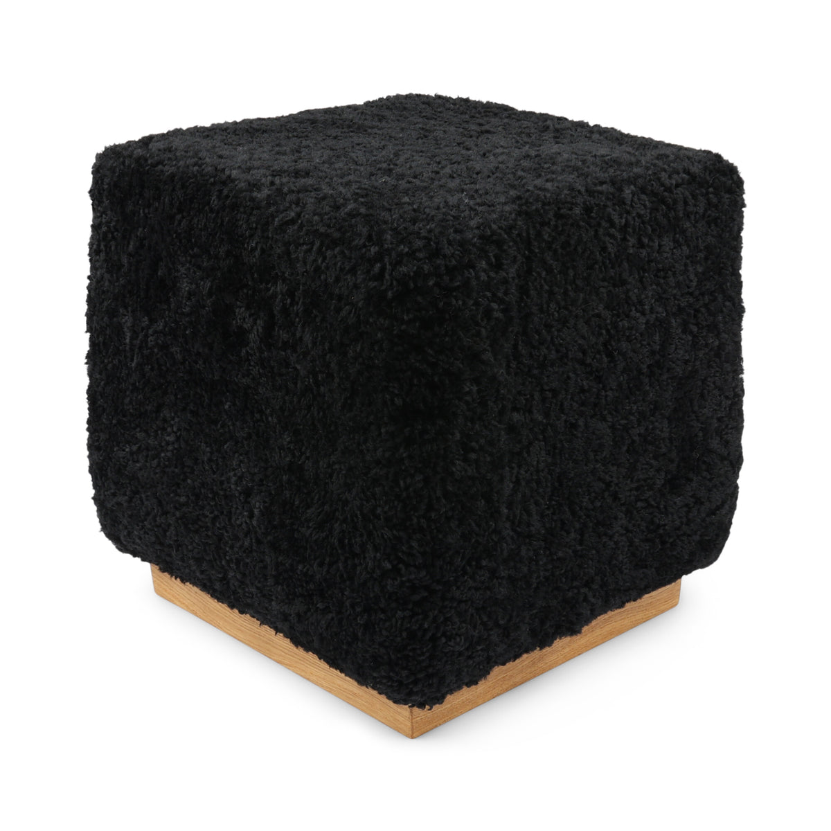 Puf Benjamin Cube Podstawa dębowa / Czarny