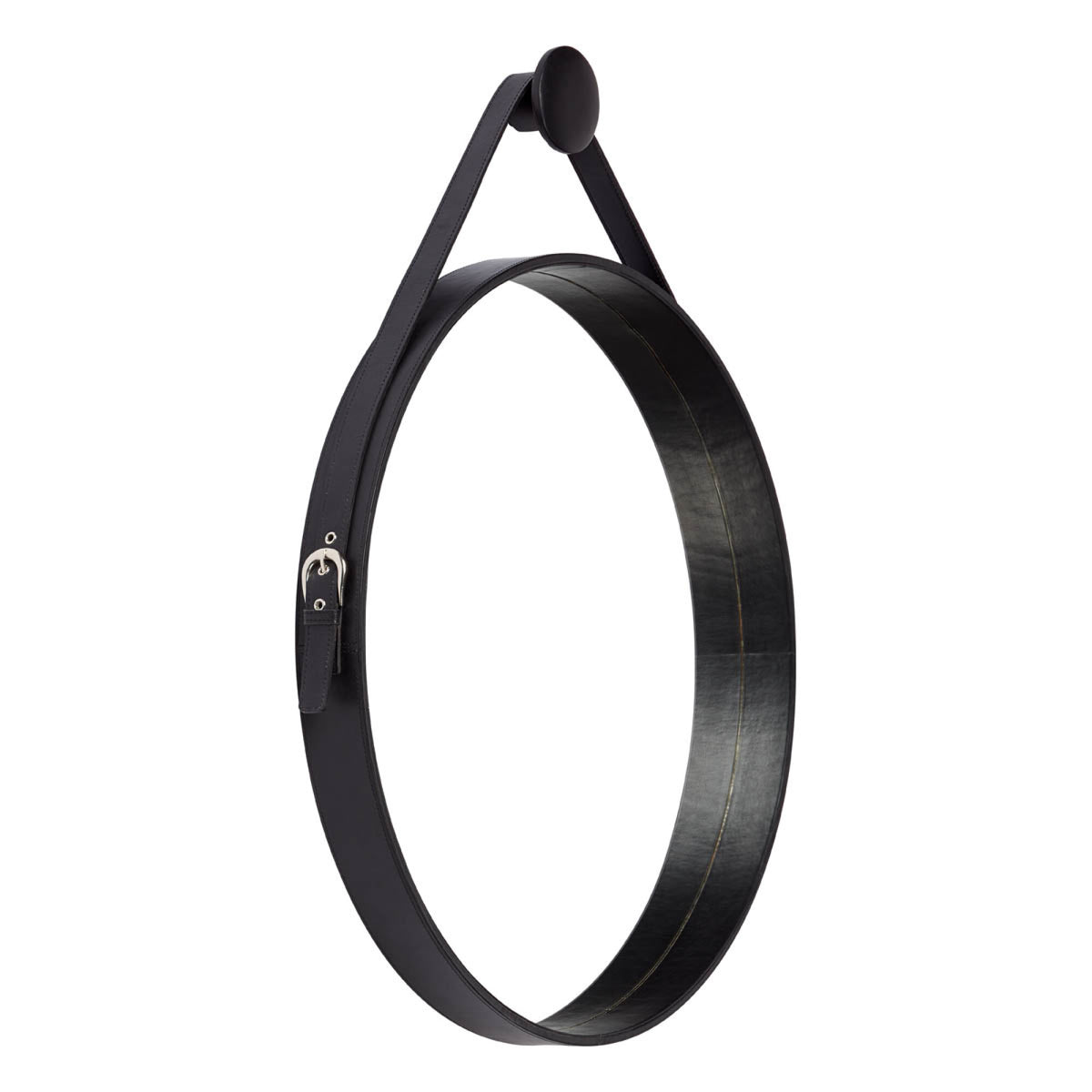 Lustro w skórze | Ø60 cm