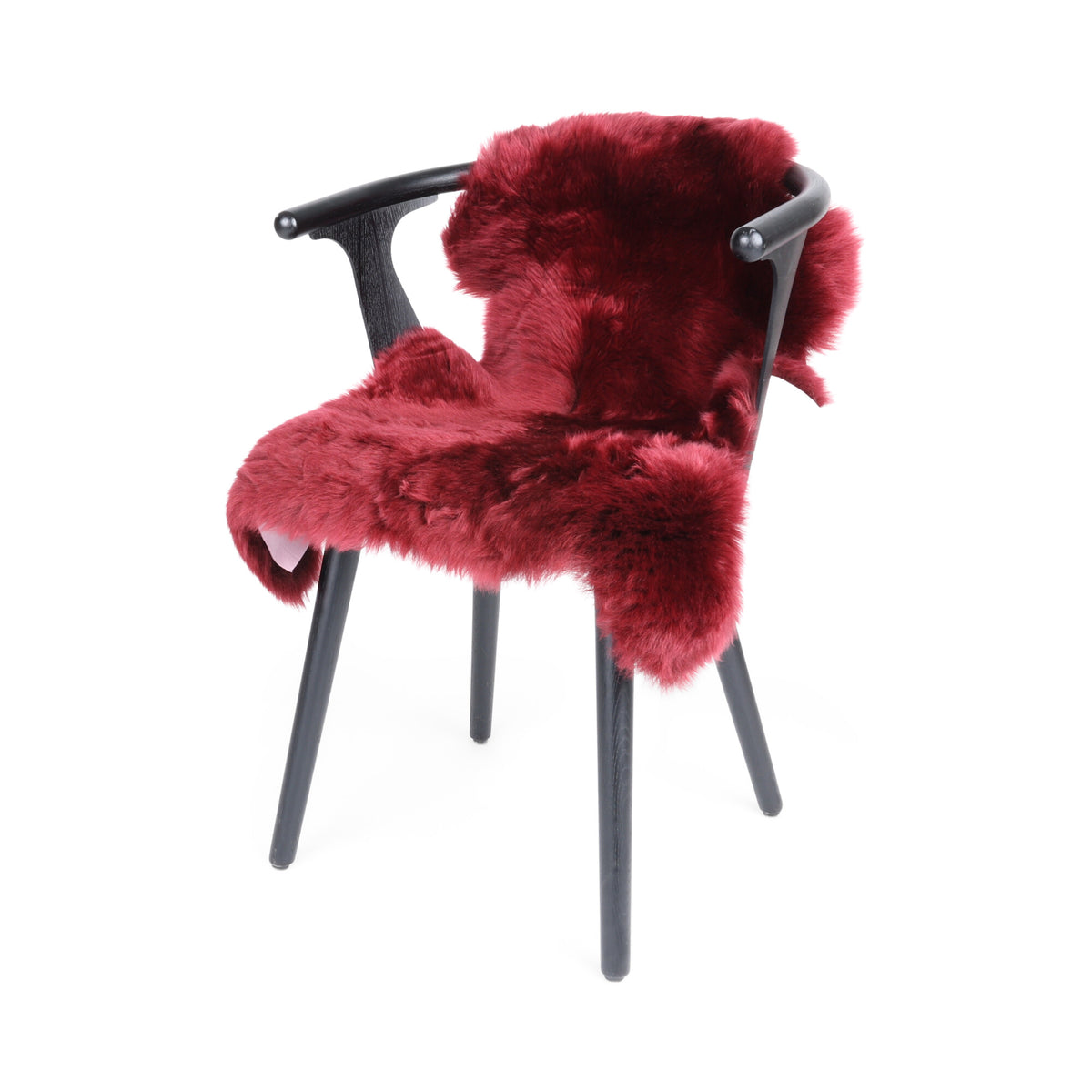 Premium | Owcza Skóra z Nowej Zelandii | Długa Wełna | 90 cm Burgund