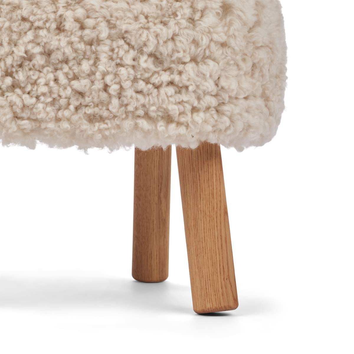 Emma Mini Lounge Chair Perłowy / Nogi dębowe