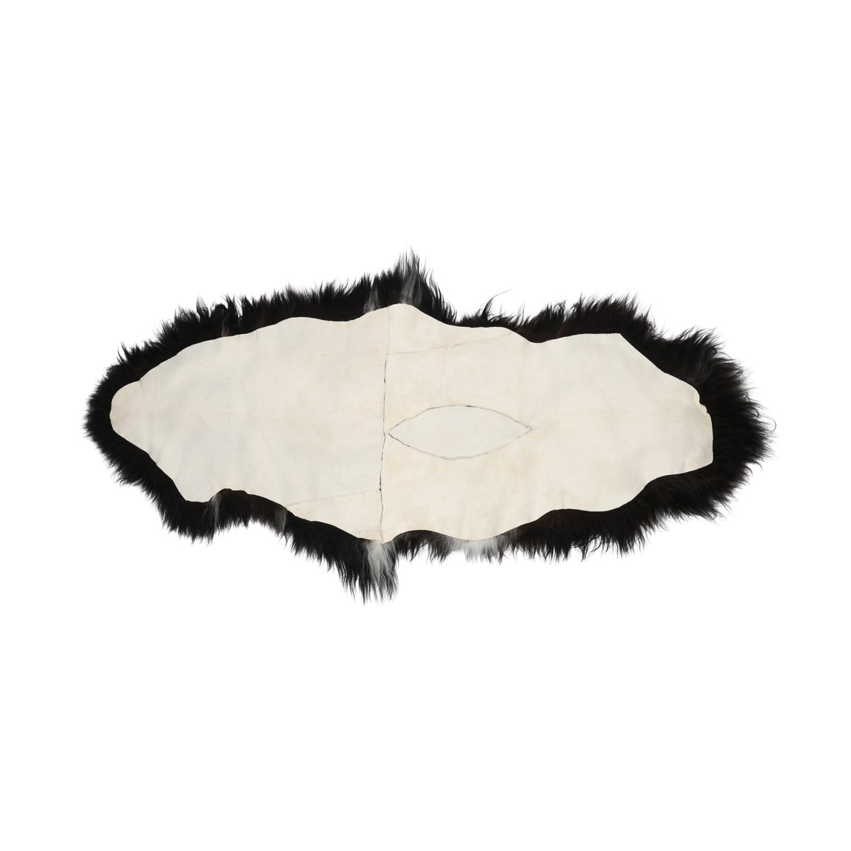 Islandzka Podwójna Owcza Skóra | Naturalne Kolory | Długa Wełna | 160 cm Naturalnie czarny