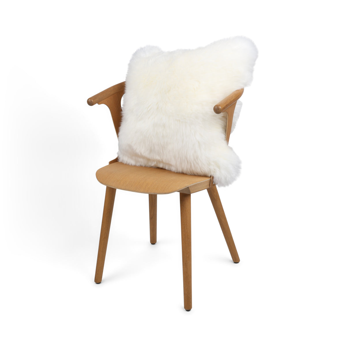 Poduszka z Owczej Skóry | Długa Wełna | Nowa Zelandia | 50x50 cm Kość słoniowa