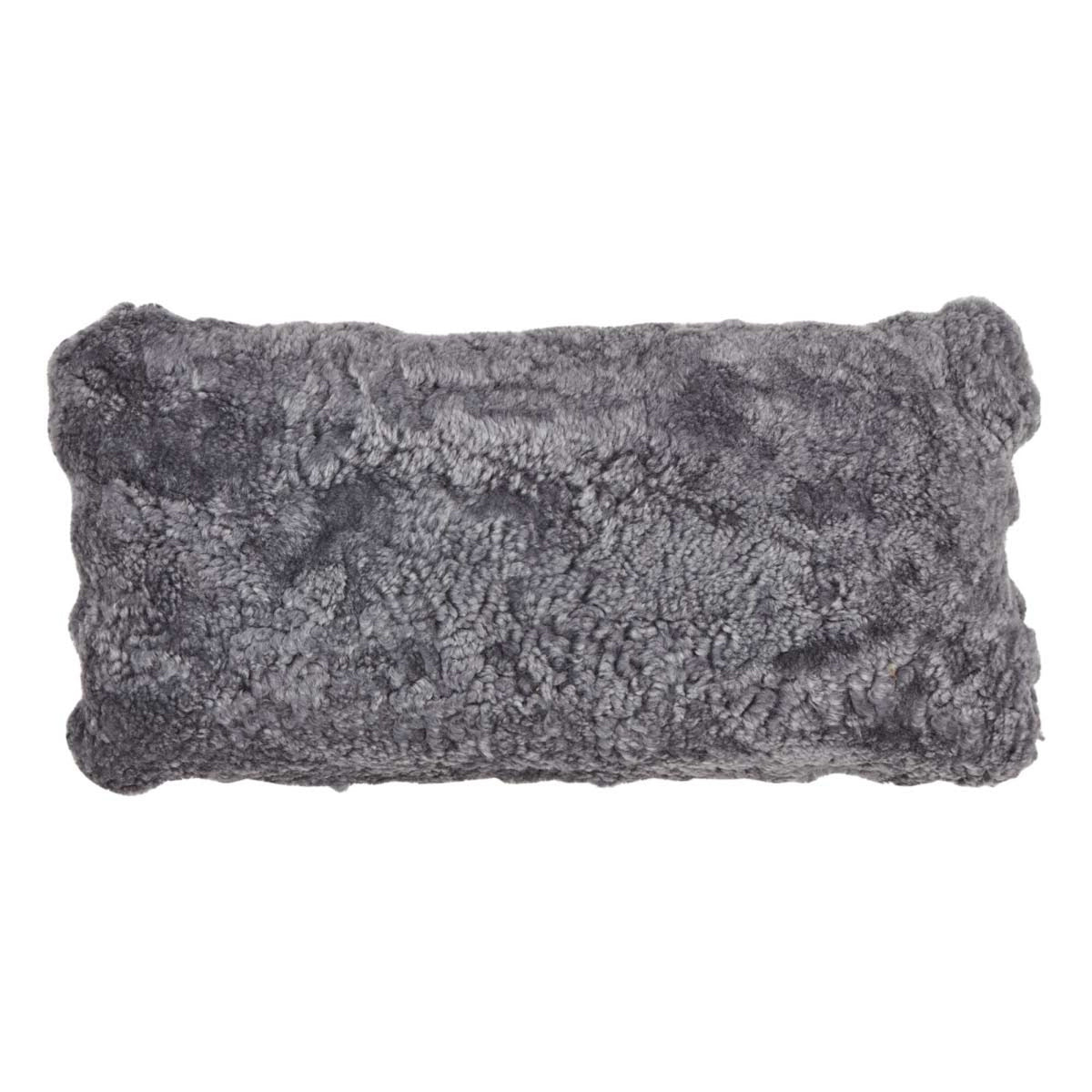 Poduszka z Owczej Skóry z Krótką Wełną | Dwustronna | SW | 30x60 cm Jasnoszary