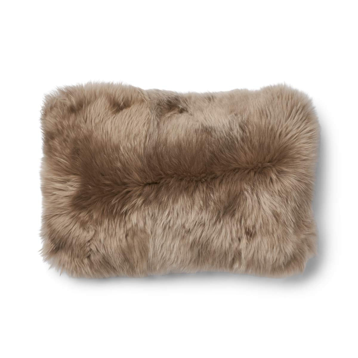 Dwustronna Poduszka | Długa Wełna | 34x52 cm Kakaowo-ciemny brąz/Taupe