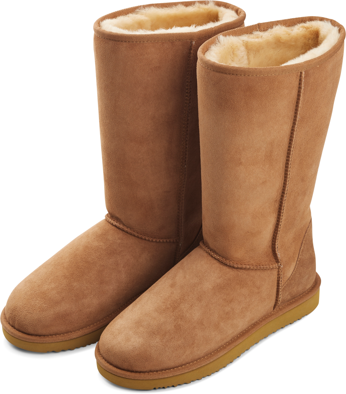 Wysokie Buty ze Skóry Owczej Kasztanowy / 35