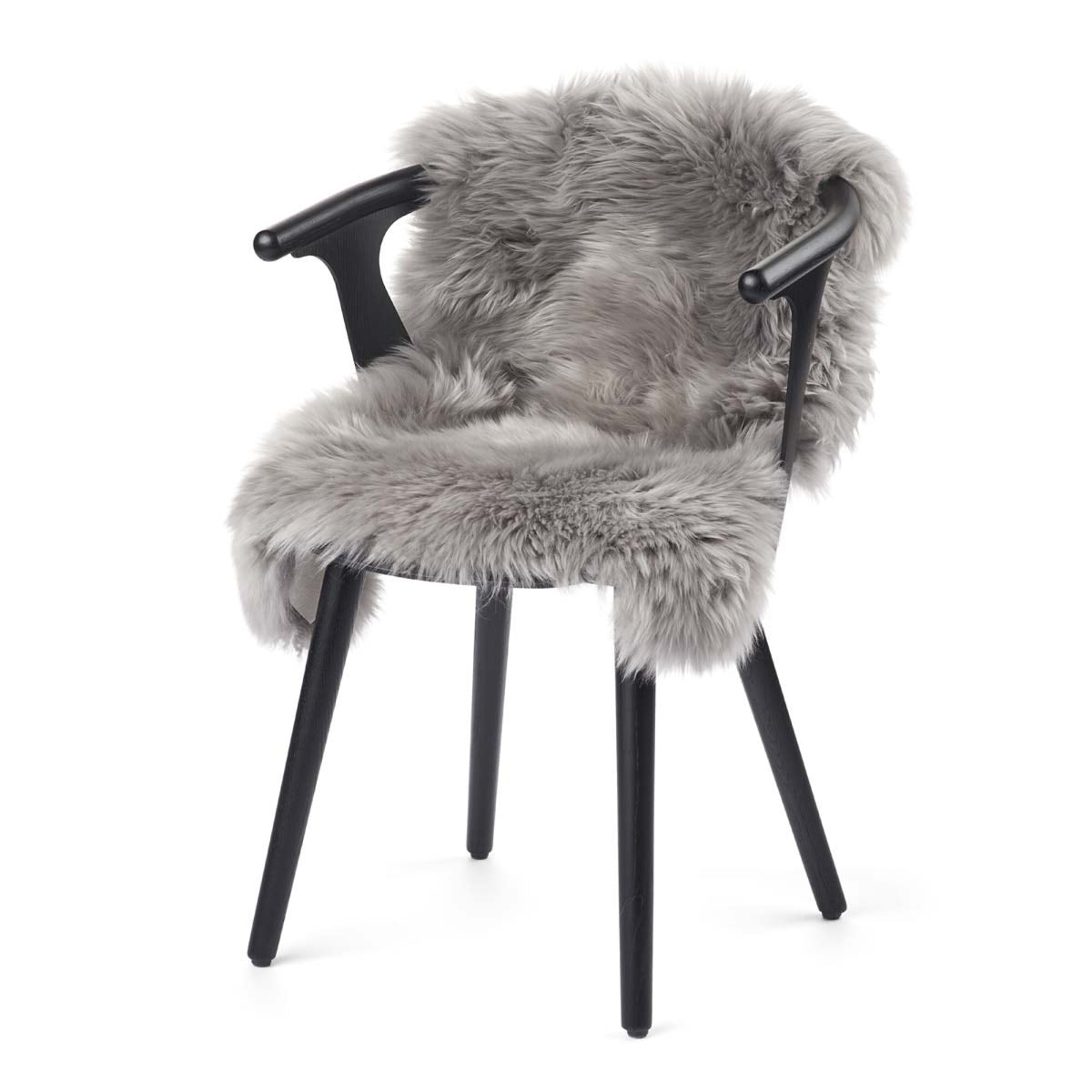 Premium | Owcza Skóra z Nowej Zelandii | Długa Wełna | 90 cm Jasnoszary