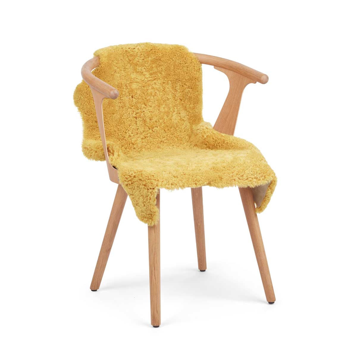 Owcza Skóra z Nowej Zelandii | Krótka Wełna | Barwiona | 90 cm Koralowy żółty