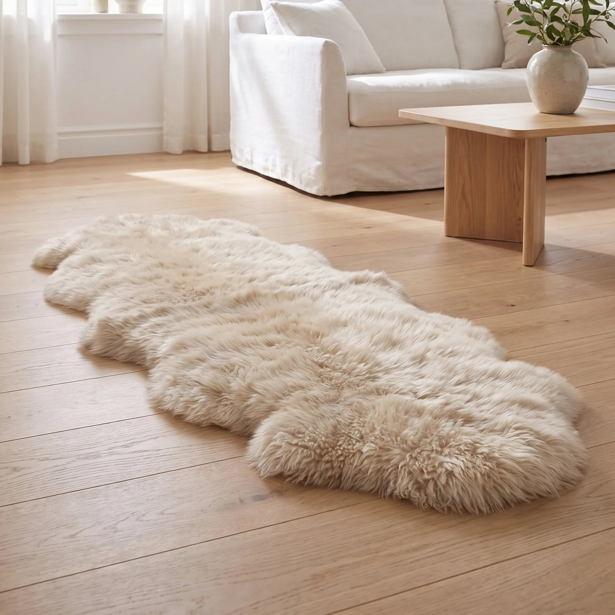 Podwójna Owcza Skóra Merino | Długa Wełna | 170x60 cm
