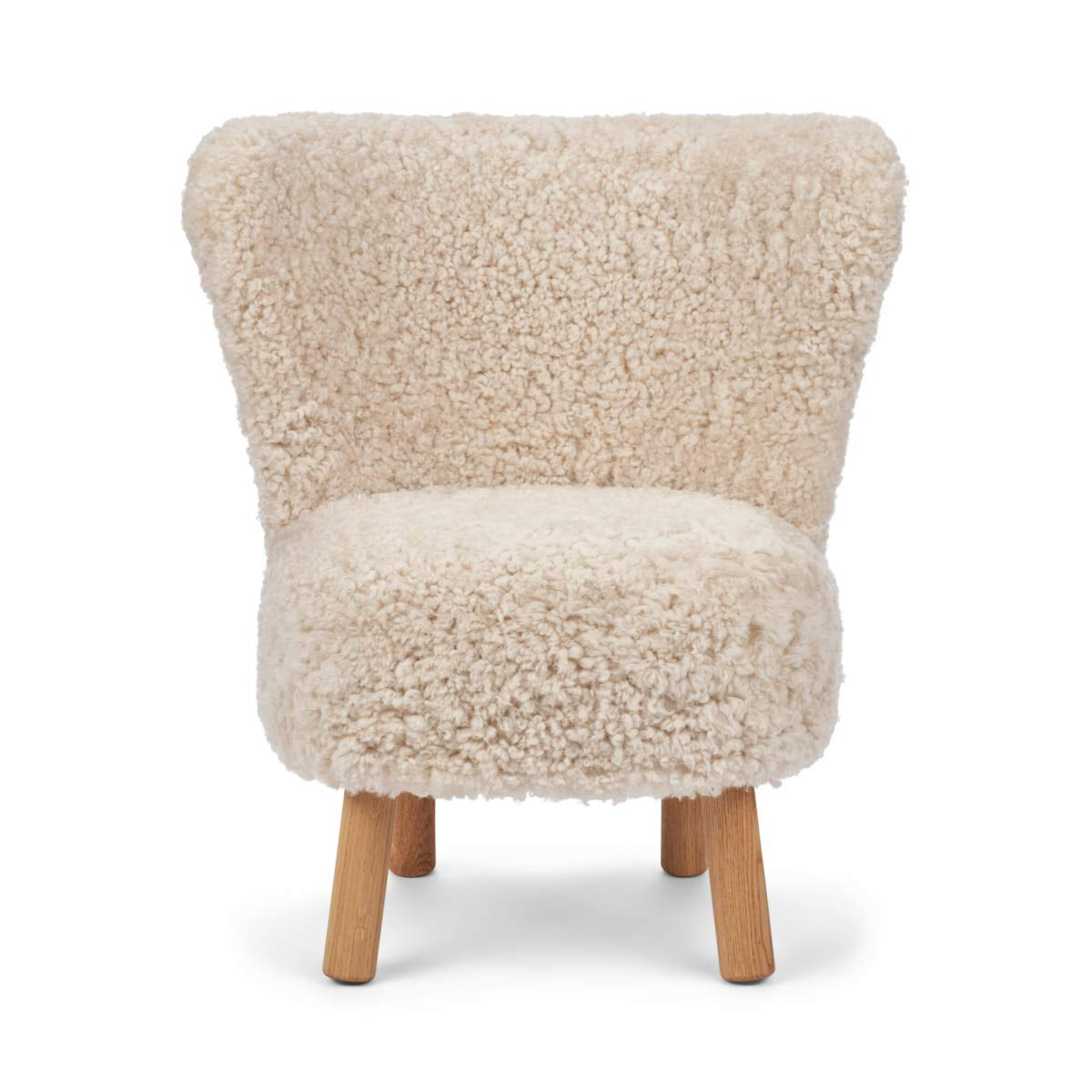 Emma Mini Lounge Chair Perłowy / Nogi dębowe