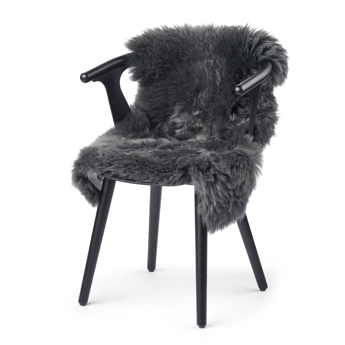 Premium | Owcza Skóra z Nowej Zelandii | Długa Wełna | 90 cm Stalowy